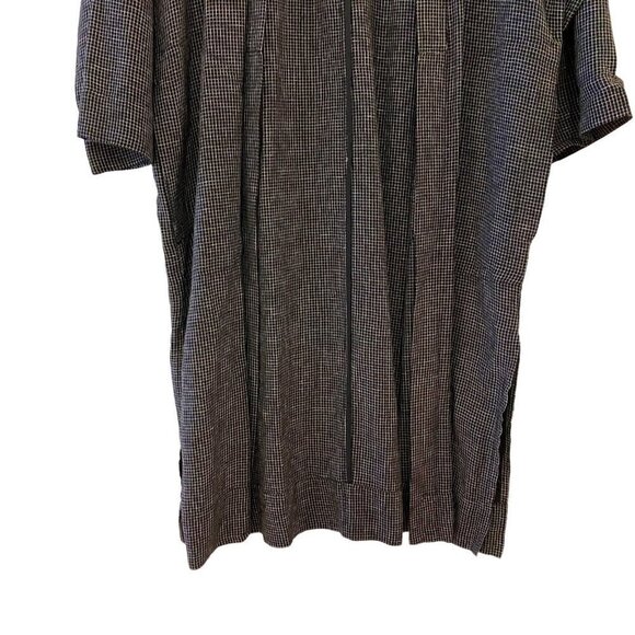 Madewell Long Robe Jacket in Grid Pattern Open Front Pockets Linen Small - Picture 4 of 12